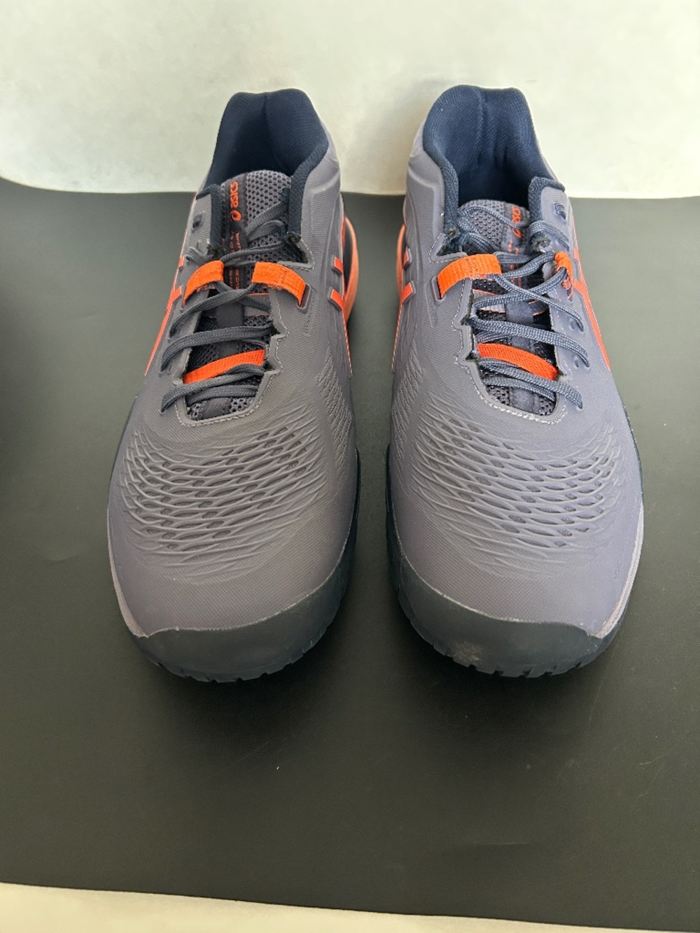 Asics Gel-Resolution X Clay Men's Tennis Shoes Greyish Purple/Nova Orange 12.5 W - Picture 4 of 12